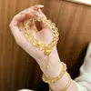Nuevo brazalete de calabaza con borla estilo chino y cristal amarillo para mujer, nuevo diseño de nicho, exquisito y versátil, brazalete de imitación de cristal amarillo de regalo