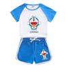 Ropa infantil de Doraemon traje para niña verano nuevo ropa de bebé camiseta de manga corta para niños pantalones cortos traje de dos piezas