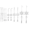 Decorações de Natal Criativas Pingente Transparente de Barra de Gelo Nova Decoração de Árvore de Natal Fio Transparente Floco de Neve Conjunto de Dez Peças
