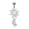 Clavo de Piercing para Ombligo Transfronterizo Europeo y Americano Anillo para Ombligo de Zirconia Microincrustada Anillo para Ombligo de Mariposa de Zirconia a la Moda Joyería para Piercings Corporales