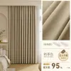 Cortinas para Dormitorio con Oscurecimiento Total, Nuevo Estilo 2025, Algodón y Lino, Estilo Crema, Lujo Ligero, Sensación de Alta Gama, Aislamiento Térmico, Tela Protectora Solar para la Sala de Estar