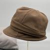 Boné de Beisebol Casual Versátil Estilo Japonês para Mulheres, Outono e Inverno, Pregueado, Curto na Frente e Longo Atrás, Chapéu de Pescador, Chapéu Bucket, Emagrecedor, Topo Plano