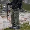 Calça de Trabalho Funcional Três-à-Prova para Homens, Calça de Caminhada, Calça Reta Esportiva à Prova d'Água com Forro de Fleece, Forro de Penugem para Proteção contra o Frio