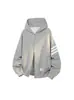 Sudadera con capucha y cremallera estilo retro americano con tres rayas, cárdigan para hombre, marca de moda versátil para otoño e invierno, chaqueta casual, top