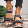 Sandalias deportivas de exportación del sudeste asiático, talla grande, cierre de velcro, estilo deportivo, suela gruesa para mujer, transfronterizas, chanclas de playa de punta abierta, disponibles en Wish