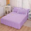Saia de Cama de Algodão para Todas as Estações, Capa Protetora à Prova de Poeira com Borda de Saia, Lençol de Cama 1,68m, Lençol de Cama com Elástico
