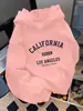 Sudadera con capucha de moda de talla europea transfronteriza para mujer, corte holgado, estampado de letras, sudadera casual hip-hop elegante
