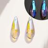 Gota de Agua Malla Larga Color Super Flash Vidrio Agujeros Colgantes Cuentas de Cristal DIY Hecho a Mano Collar Pulsera Joyería Colgante