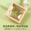 Película PE Caja Transparente para Joyería Exhibidor de Aretes Anillos Collares Caja de Almacenamiento Cuadrada Colgante Negro Blanco Venta al por Mayor