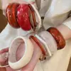 Pulsera Cuadrada Retorcida de Acrílico Moda Ins Europea y Americana Retro Elegante Joyería de Nicho de Alta Gama Venta al por Mayor