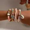 Nuevo Set Bohemio Pulsera Hojas Concha Pulsera de Cuentas Moda Europea y Americana Estilo Caliente Comercio Exterior Transfronterizo Versátil Personalidad