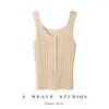 Camisola 100% cachemir para mujer, adecuada para todas las estaciones, corte ajustado, nuevo top de punto versátil sin mangas