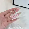 Flor Estrella Rosa Azul~Pendientes de Estrella de Mar Florales de Colores para Mujer, Estilo Vacacional de Primavera y Verano, Pendientes Súper Hermosos y Únicos