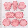 Mini Moldes para Galletas de Dibujos Animados Sanrio Hogareños Moldes de Sandía Estéreo 3D Corte a Presión Horneado de Fondant Hecho a Mano