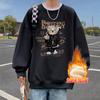 2023 novo suéter masculino outono e inverno forrado de lã engrossado marca de moda de desenho animado americano para todos os jogos camisa de assentamento de estudante casual