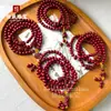 Pulseira Pixiu de Ouro com Areia Roxa Cinnabar Multi-Círculos Pulseira da Sorte com Areia Roxa para Meninas Pulseira de Oração Budista 108 Contas Atacado