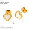 Pendientes de Acero Inoxidable Chapado en Oro con Forma de Corazón y Concha Estilo Ins Europeo y Americano Transfronterizo de Moda Versátiles de Gama Alta para Mujeres