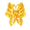 Anillo Chapado en Oro para Mujer con Diseño de Mariposa, Color Duradero, Diseño de Nicho, Elegancia de Gama Alta, Anillo de Cobre Sencillo y Moderno, Artículo Popular Transfronterizo