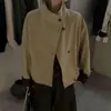 Chaqueta corta de cuello alto estilo coreano para mujer, nuevo modelo otoño 2026, holgada y versátil, adelgazante, chaqueta de un solo botón para mujeres petite