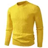 Suéter vintage de punto fino de color liso con cuello redondo para hombre, adecuado tanto para usar solo como en capas, jersey casual ajustado