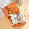 Moda Veraniega Nueva Creativa Serpiente Números Romanos Correa de Acero Reloj Pulsera Caja de Regalo traje Set de 3 Piezas con Caja