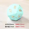 Dados de Pedra Sintética Turquesa Poliedros com Números Gravados Dnd Dungeons and Dragons Conjunto de Sete Peças Z02