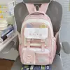 Mochila Escolar Susurros de Gato Niebla de Sauce Suave Estilo Coreano Estudiante de Secundaria Mochila Versátil Casual para Salidas Diarias