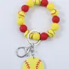 Amuleto de Pulsera para Llaves con Cuentas de Bola de Dibujos Animados, Baloncesto, Fútbol, Voleibol Colgante, Llavero Deportivo de Moda