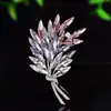 Broche de Ramo de Cristal de Color Degradado, Broche Pin de Hoja Deslumbrante de Gama Alta de Nicho, Accesorio Elegante para Trajes y Abrigos