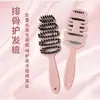 Pente de Pinhão com Cerdas de Javali Artefato Topo Alto do Crânio Cuidado com Cabelos Volumosos Cabelo Liso Pente de Costela Pente Feminino Pente para Divisão de Cabelo Pente Massageador