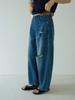 [Oufan] Jeans da Moda com Design de Rasgos e Buracos Cintura Alta para Mulheres Verão Estilo Coreano Visual Emagrecedor Calça Wide Leg Nove Pontos 3039