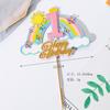 Decoración de pastel arcoíris creativo para bebé de un año, tarjeta de decoración de pastel, decoración de pastel de cumpleaños para bebé de un año
