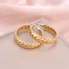 Pendientes de anillo nuevos de celebridad de Internet INS transfronterizos de acero inoxidable chapado en oro de 18 quilates, pendientes geométricos de espiga de trigo, pendientes para mujer, joyería al por mayor