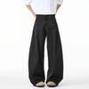 Calça Scimitar Desconstruída Elástica Nova Fresca de Verão da Nasa para Homens e Mulheres Tendência Estilo Coreano Larga Branca Reta Casual