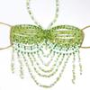 Cadena para el Cuerpo de Perlas de Chica Atractiva Transfronteriza, Escotado Halter con Piedras Preciosas, Moda que Resalta la Figura, Top Tubo con Cortes, Accesorios 2005