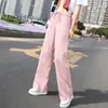 Calças de perna larga Primavera e verão feminina Cintura alta Ice Silk Dosing Calças de saia reta de nove pontos Calças finas slim-fit Calças de estudante do sexo feminino