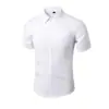 Camisa Nueva de Manga Corta de Verano para Hombre Camisa Negra Ajustada Formal de Negocios Color Sólido Camisa de Manga Larga para Hombre de Trabajo Blanca