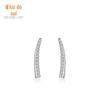 S925 Brincos de Prata Coreanos Simples Arco Feminino Brincos de Diamante Internet Celebridade Distintivo Requintado All-match Atacado Jóias de Prata