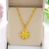 Colgante Popular de Flor de Bauhinia Chapado en Oro de Gran Venta para Mujer, Nuevo Estilo Chino Flor Grande Imitación Oro Arena Vietnamita Antigua Joyería al por Mayor
