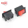 Interruptor Tipo Barco Kcd1-101 Vermelho/Preto Interruptor de Alimentação Basculante Unipolar Onda 2 Pinos 2 Posições 6A 250V