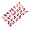 Botones de Vidrio con Pedrería de Color AB de Base Plana para Vestidos Cosidos a Mano y Accesorios para Vestidos de Novia