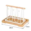 Estante para tazas estilo chino, estante de almacenamiento para tazas, estante colgante para tazas de vidrio, estante para tazas de té boca abajo, estante para vasos de agua de sala de estar