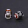 Ágata Natural Cuentas Dzi de Tres Ojos Negras y Blancas Diente de Tigre Cuentas Cilíndricas Collar Pulsera DIY Cuentas Espaciadoras Joyería Estilo Tíbet Accesorios Venta al por Mayor