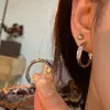 Pendientes de aro liso exagerados de círculo atmósfera S925 aguja de plata estilo europeo y americano pendientes de aro sencillos ins viento frío combinan con todo pendientes estilo Hong Kong 392