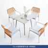 Mesa e Cadeiras para Varanda Externa, Mesa e Quatro Cadeiras para Pátio de Villa, Mesa e Cadeiras de Metal à Prova d'Água e Resistentes ao Sol, Mesa e Cadeiras de Rattan para Jardim de Lazer