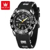 Oris Olevs Relógio de Silicone Resistente ao Desgaste com Calendário Personalizado Relógio de Pulso Masculino de Quartzo Luminoso Relógio Casual Tendência para Estudantes