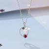 Colgante de plata esterlina 925 para mujer, cadena de clavícula Mori geométrica original de Navidad, colgante de hoja de amor