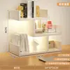 Estantería de escritorio, Estante de almacenamiento de escritorio, Librería pequeña de almacenamiento para oficina, Mostrador de exhibición para estudiantes, Gabinete de esquina de niveles para encimera