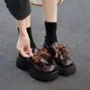 Mocasines de Suela Gruesa para Mujer que Aumentan la Altura, Nuevos Zapatos Mary Jane Negros de Primavera 2026 para Combinar con Faldas, Zapatos Pequeños de Cuero