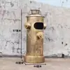 Estilo industrial de hierro retro personalidad creativa hidrante de incendios grande con tapa pie cubo de basura de metal sala de estar exterior barril